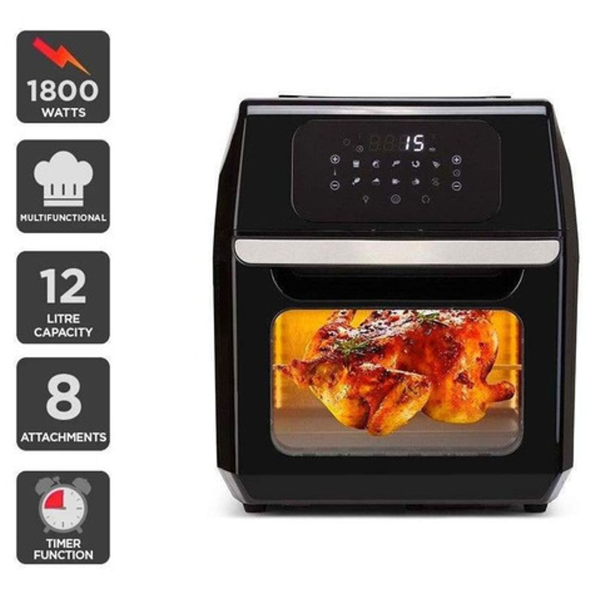 RENAHOUSE - Freidora + Horno Sin Aceite 12litros