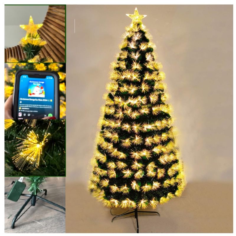 ORQUIDEA - ARBOL FIBRA OPTICA LUZ BLANCA CALIDO BLUETOOTH 120 CM