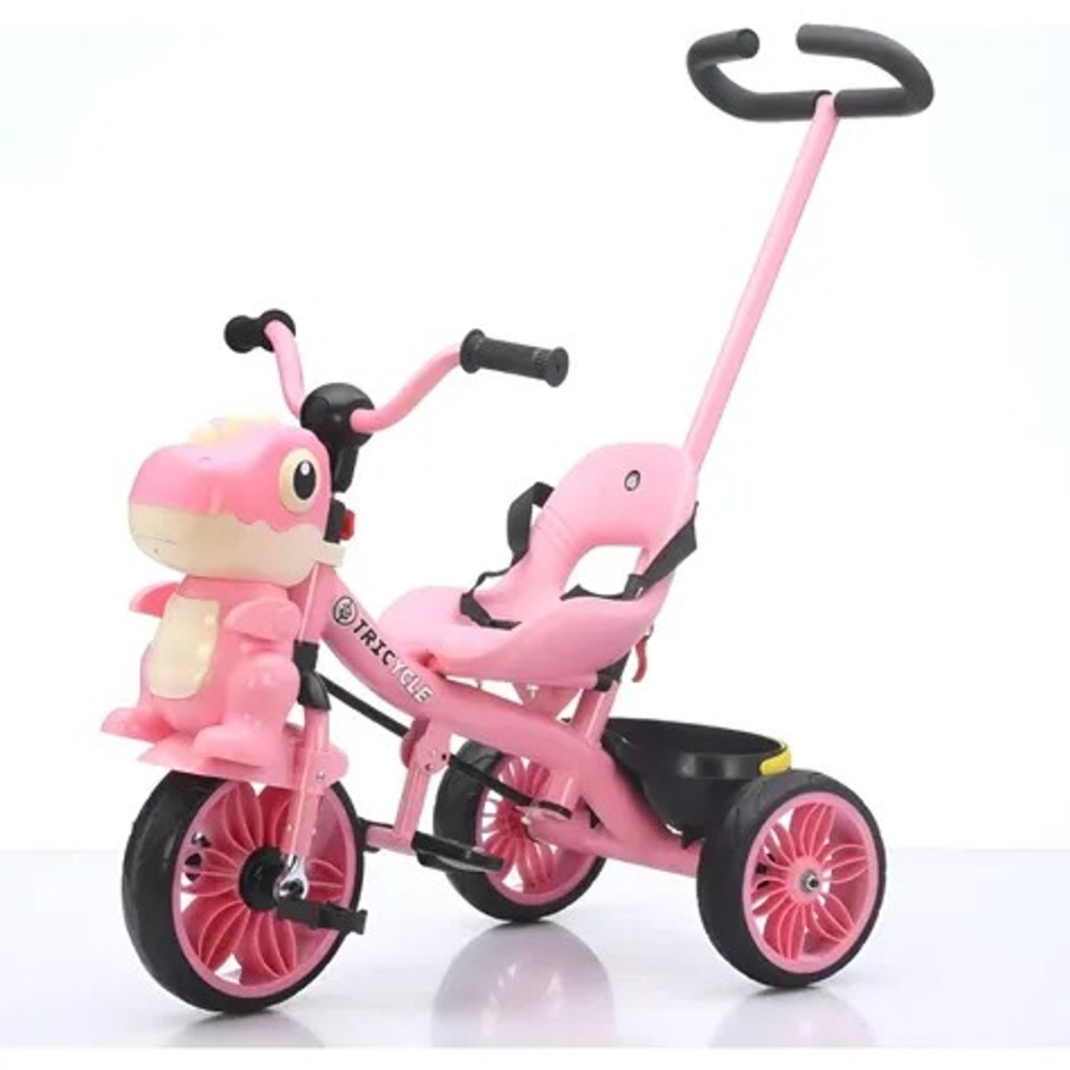 KIDSHOP - Triciclo Infantil Dinosaurio Con Música Y Cesta TR-066-RS