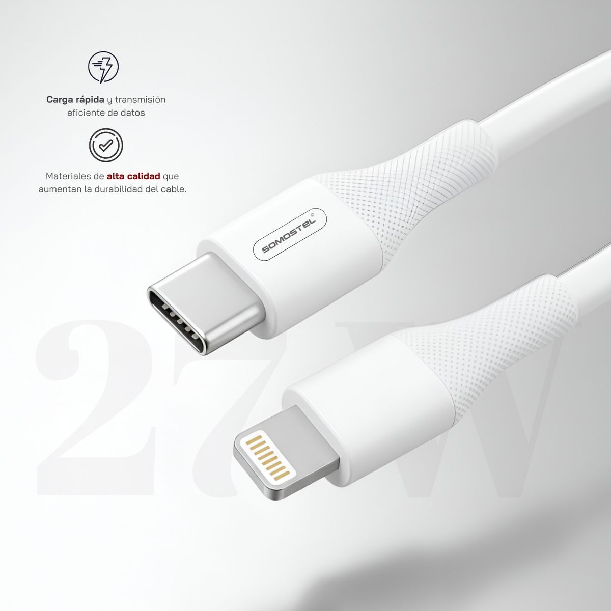 TECH - Cargador Tipo-c Para iPhone- Cable Carga Rápida Lighting Pd