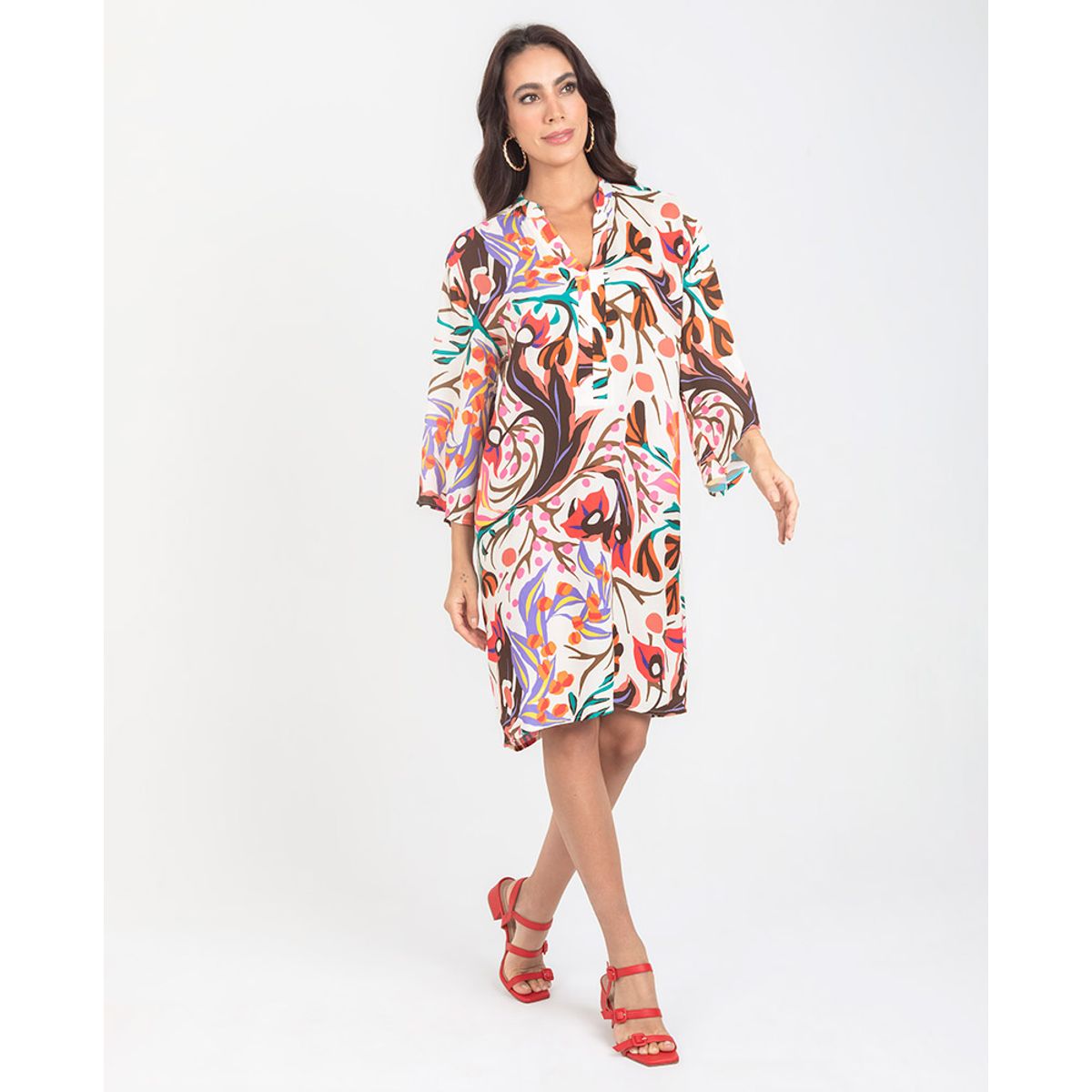 ADRISSA - VESTIDO ESTAMPADO PARA MUJER IVORY ADRISSA