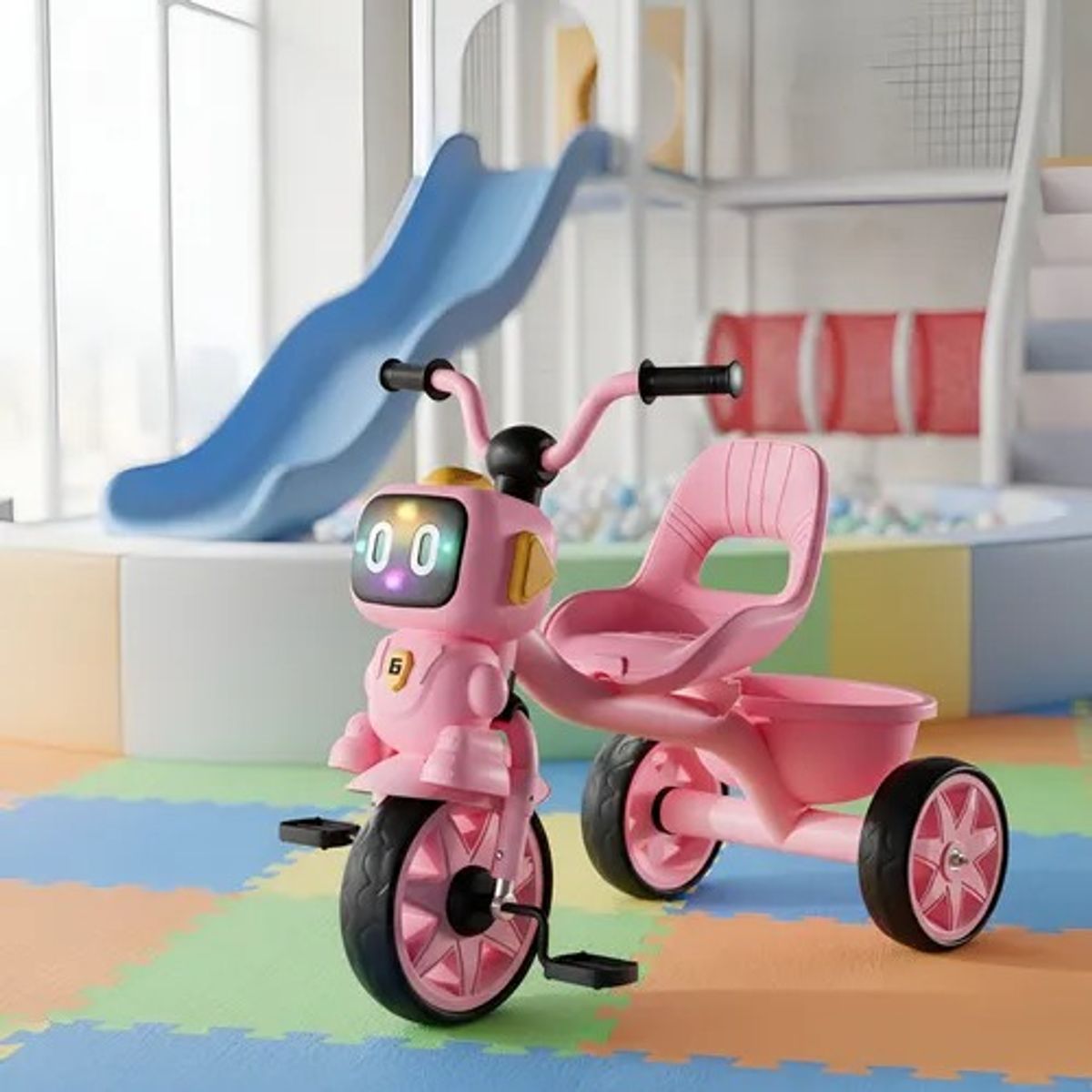 KIDSHOP - Triciclo Infantil Robots Con Música Y Cesta TR-068-RS