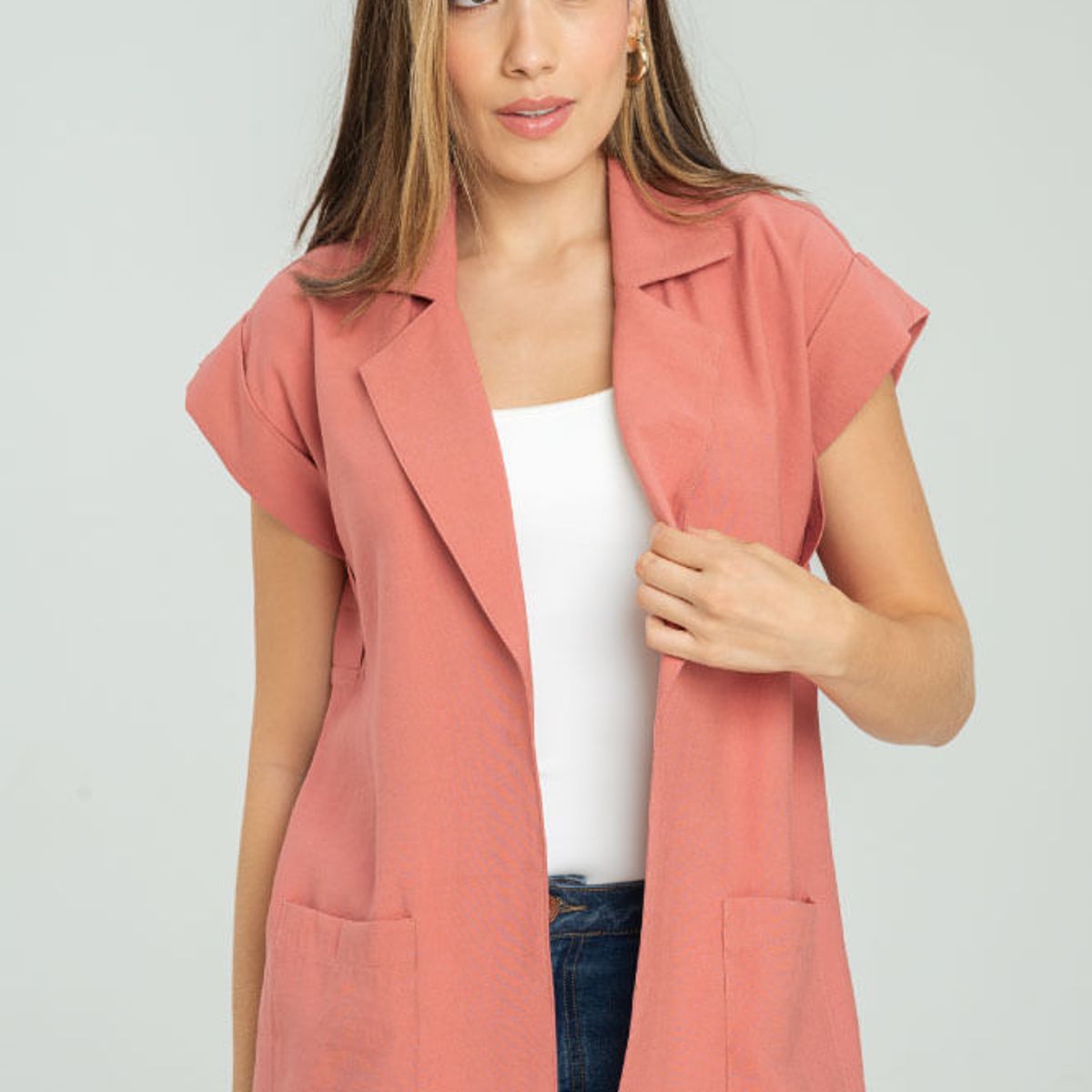 RAGGED - Chaleco largo missu Rojo carnauba Ragged