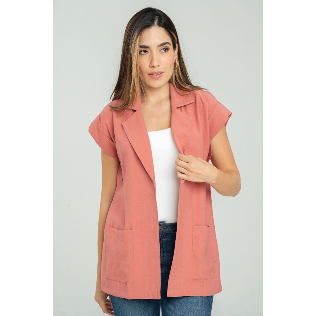 RAGGED - Chaleco largo missu Rojo carnauba Ragged