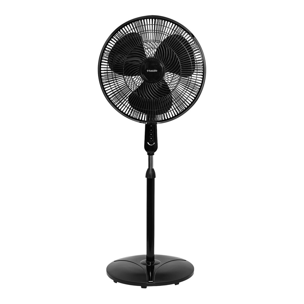 TEZZIO - Ventilador de Pedestal 16” Tri Aspa Tezzio – 6 Aspas, 3 Velocidades, Oscilación Silenciosa