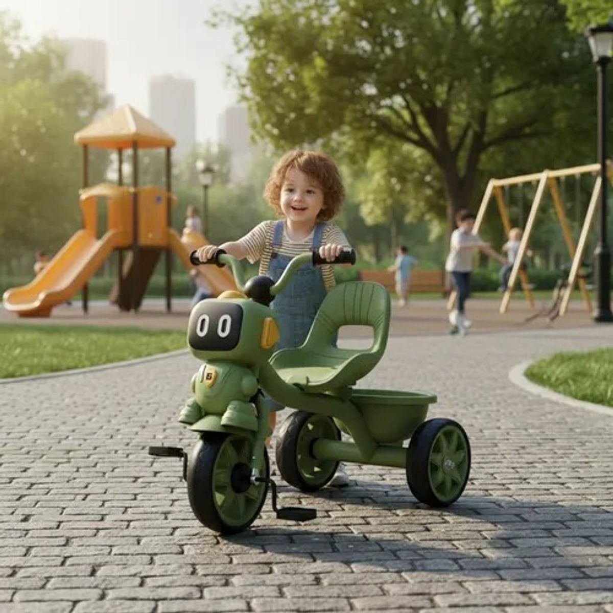 KIDSHOP - Triciclo Infantil Robots Con Música Y Cesta TR-068-VD