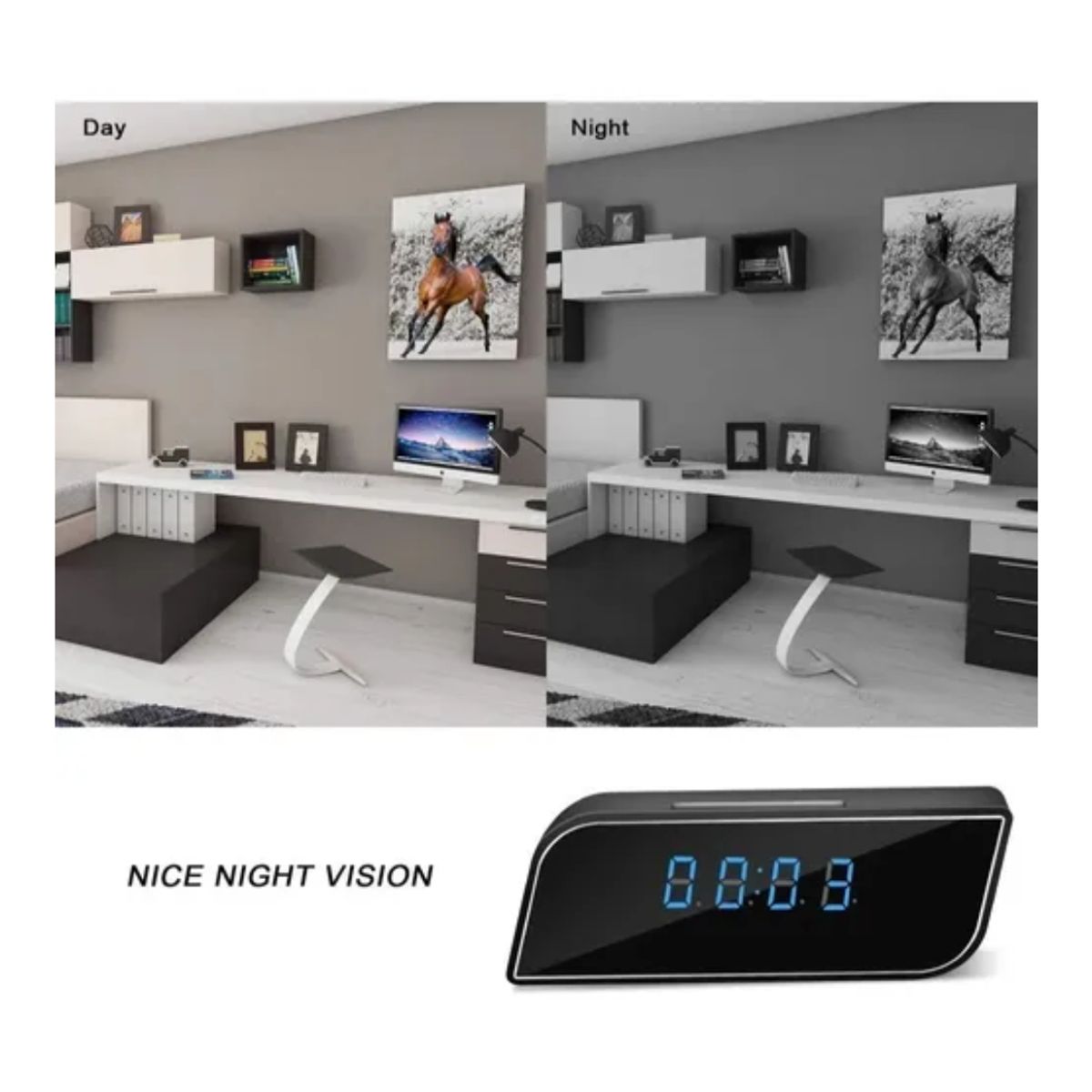 GENERICO - Camara Espía Hd Wifi Reloj Despertador