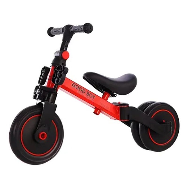 KIDSHOP - Triciclo Bicicleta 3 En 1 Con Ruedas Plegables 6030 Rojo
