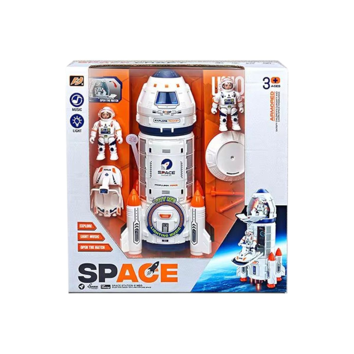 GENERICO - Juguete Cohete Espacial Con Astronauta Para Niños