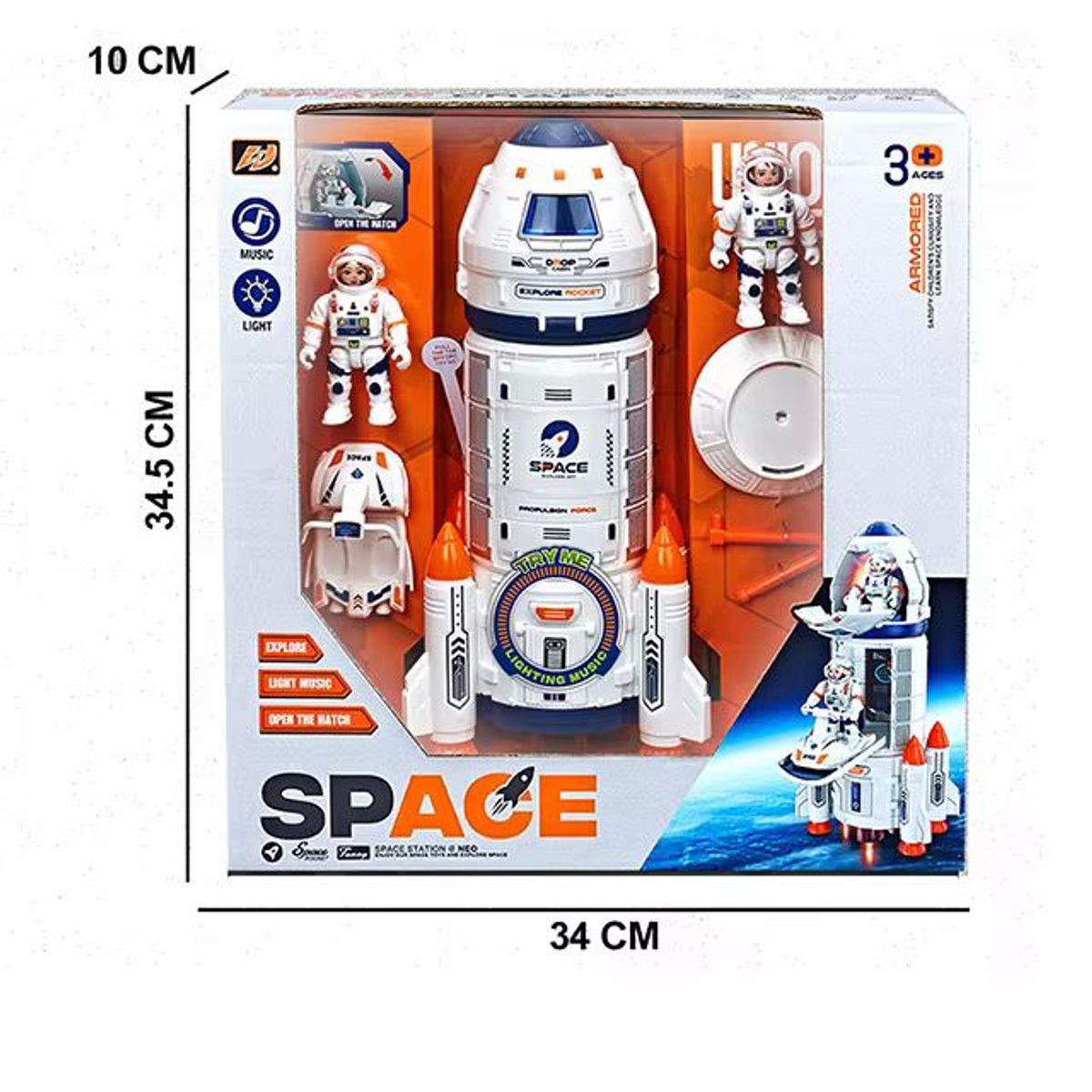 GENERICO - Juguete Cohete Espacial Con Astronauta Para Niños