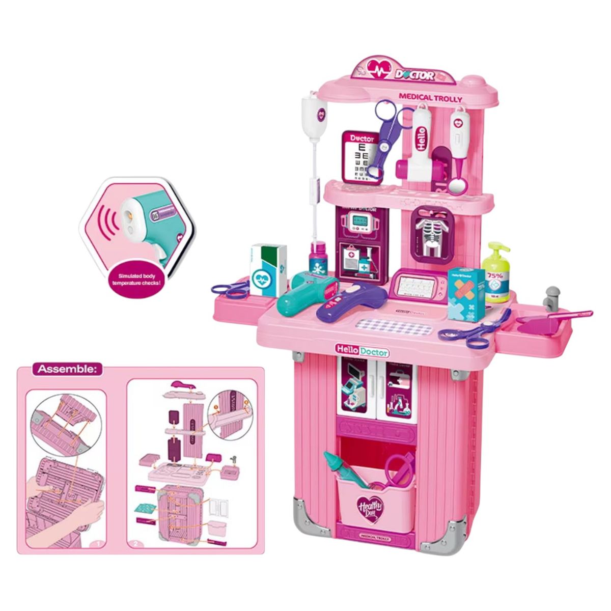 GENERICO - Mochila Juguete Para Nina Didáctica Doctor 2 en 1