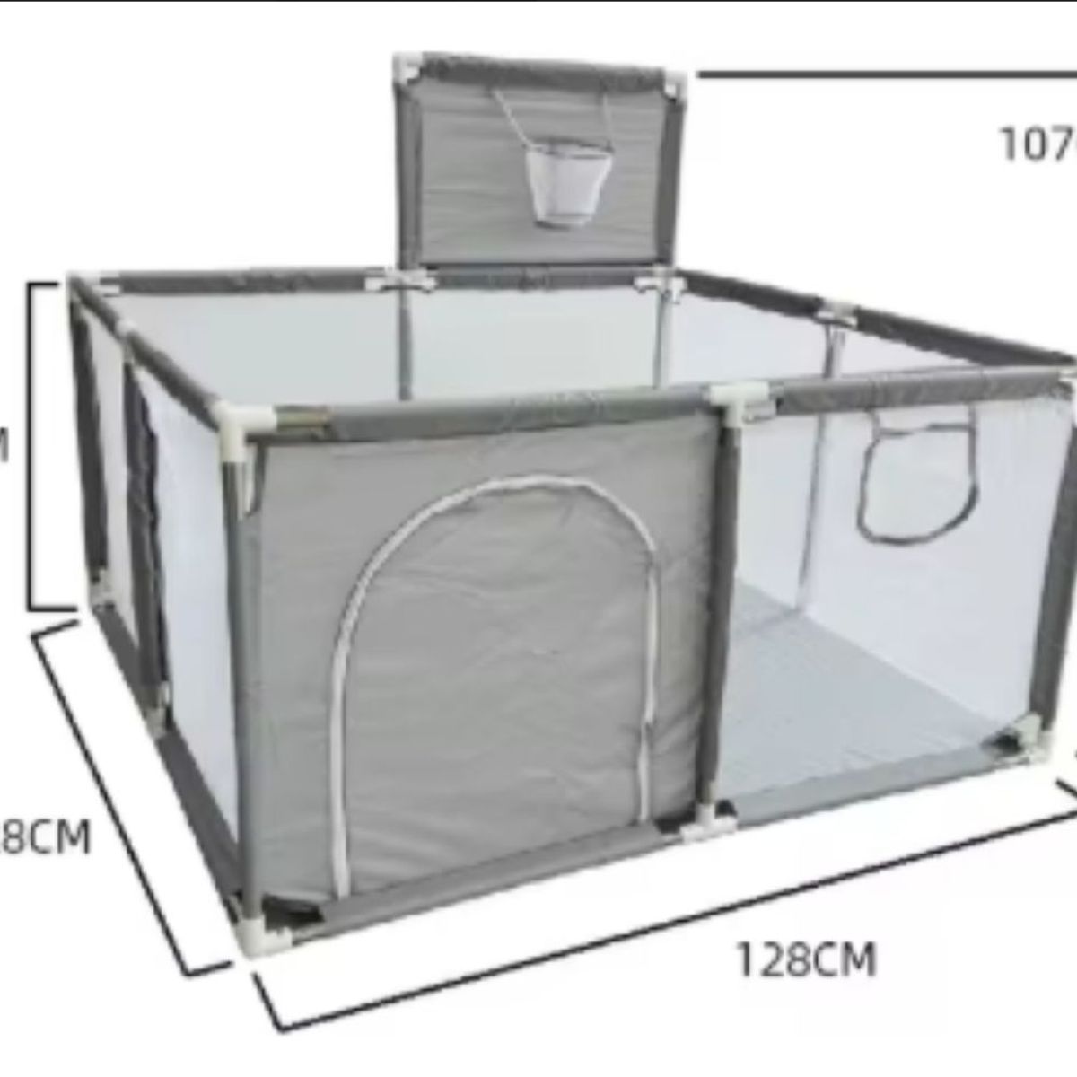 GENERICO - Corral De Juegos Bebé En Lona Con Cancha De Encestar