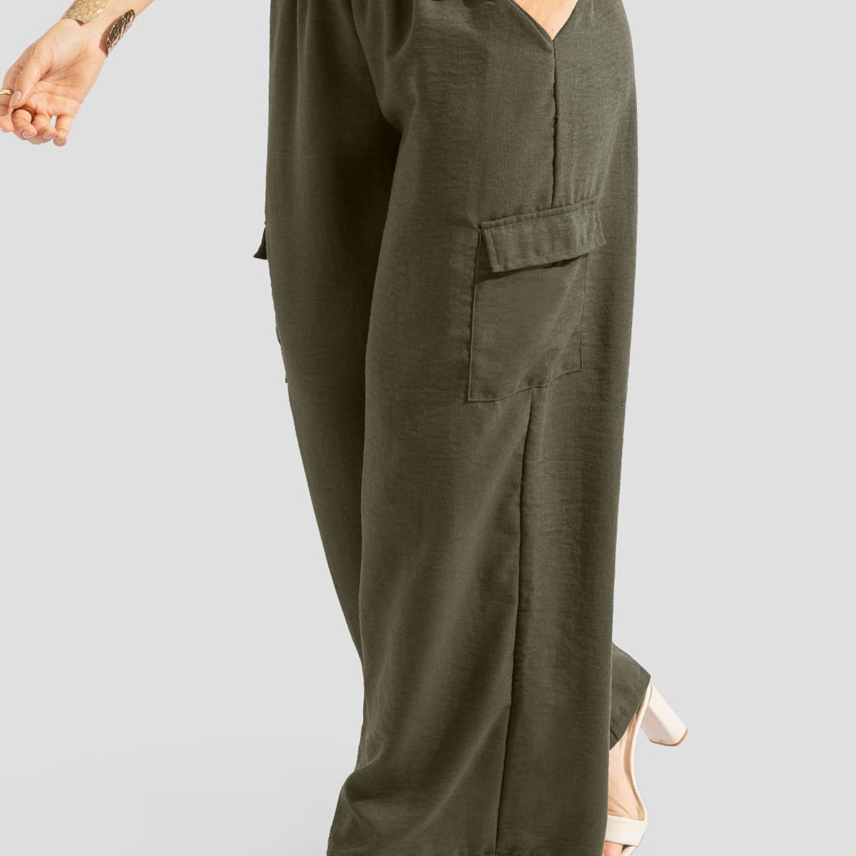 MARKETING PERSONAL - Pantalón Mujer Verde Militar Mp 112324