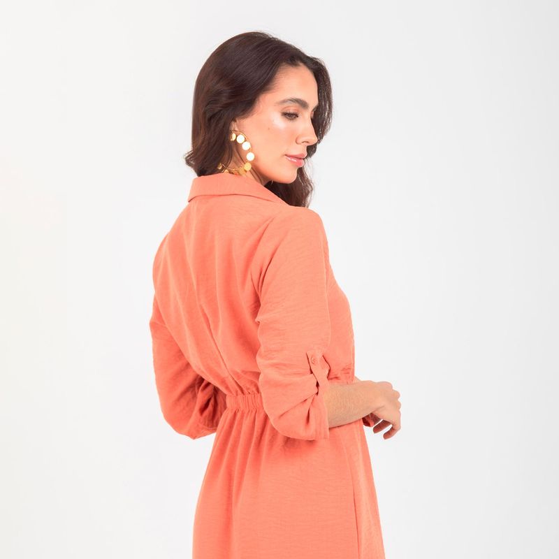 ADRISSA - VESTIDO MIDI PARA MUJER MANGA 34 ADRISSA TERRACOTA