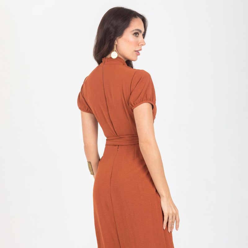 ADRISSA - VESTIDO MIDI PARA MUJER CON TIRAS CRUZADAS TERRACOTA ADRISSA