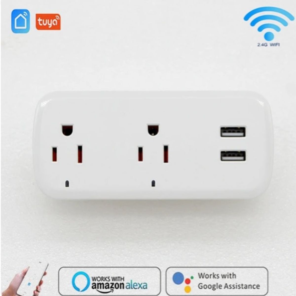 GENERICO - Enchufe inteligente toma corriente doble con alexa