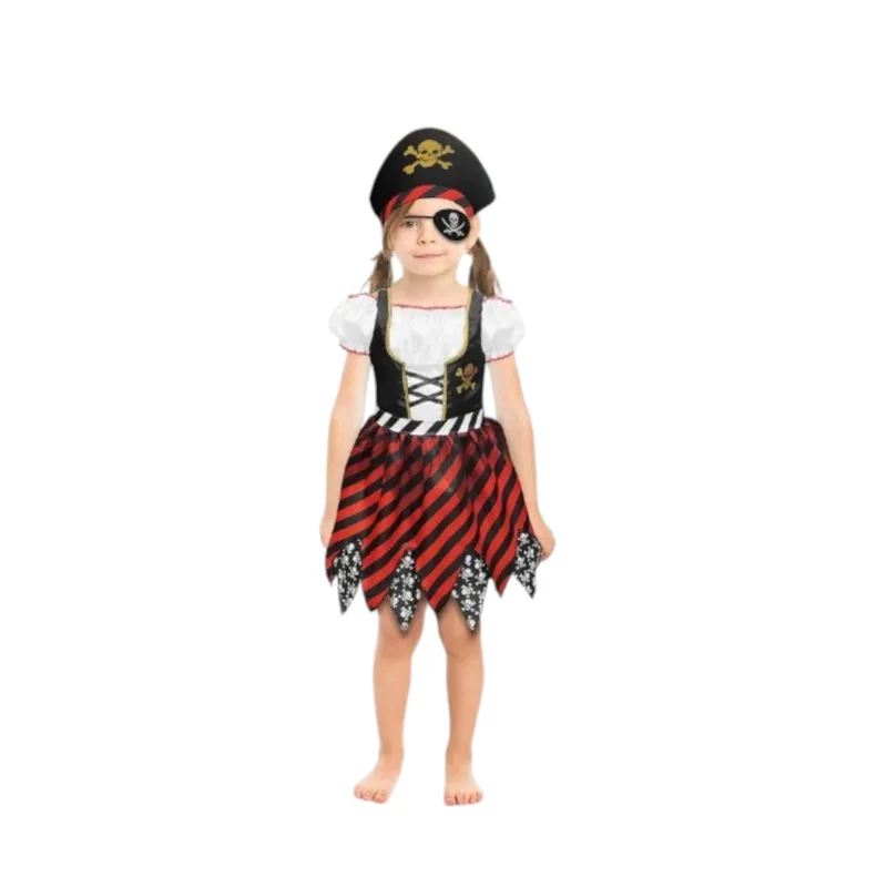 GENERICO - Disfraz Vestido Pirata Traje De Niña Halloween Talla S