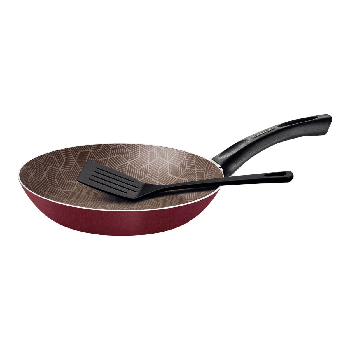 TRAMONTINA - Sartén Tramontina Paris en Aluminio con Revestimiento Interno y Externo con Antiadherente Starflon Max Rojo con Espátula de Nylon 26 cm 1,8 L