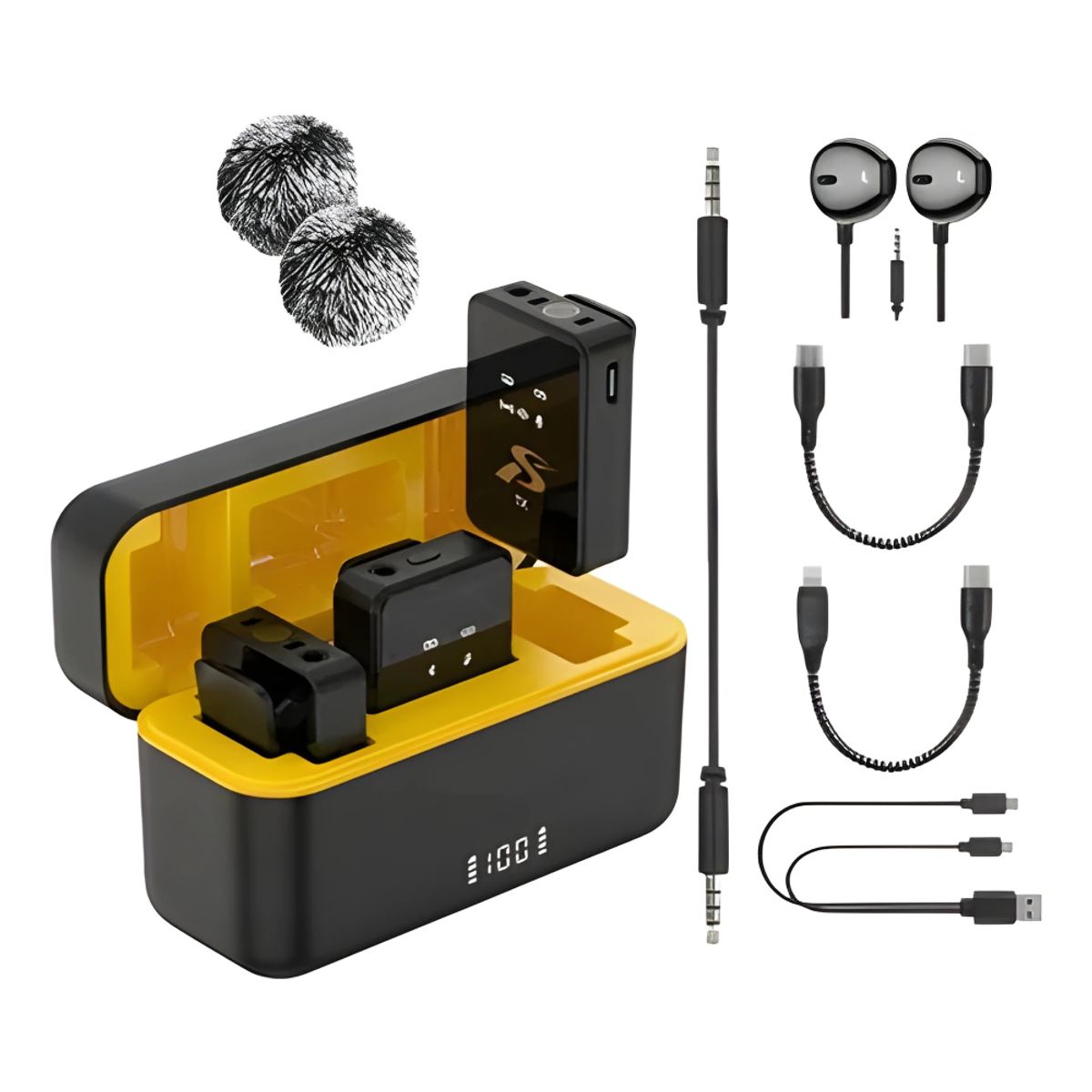 TECNOHOGAR JS - Micrófono Solapa Inalámbrico 3 En1 Para iPhone Android Sx12