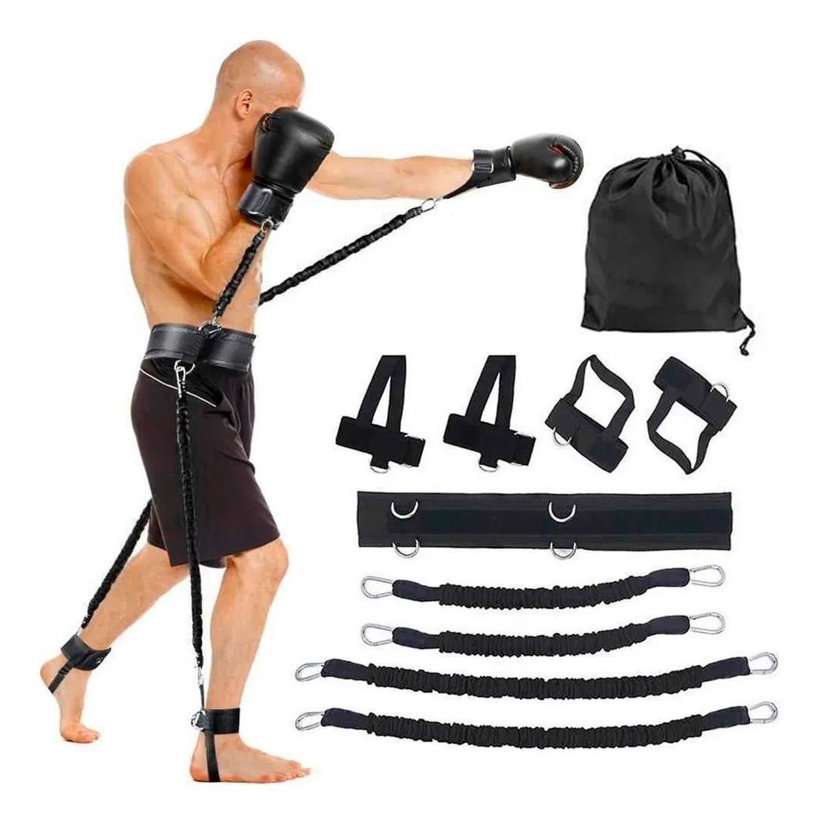 GENERICO - Banda De Resistencia Crossfit Cinturón Tobillos Y Muñecas Negro