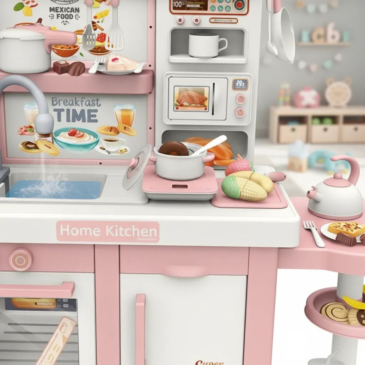 KIDSHOP - Cocina Infantil Grande Agua Vapor Luces Y Sonidos RX532-10