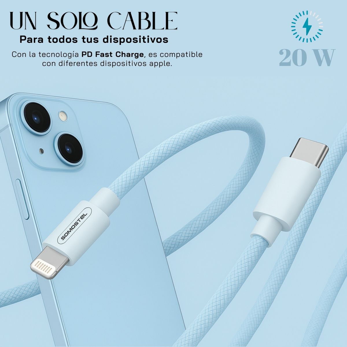 TECH - Cargador Tipo C Para iPhone Carga Rápida 20w Pd30 480mbps
