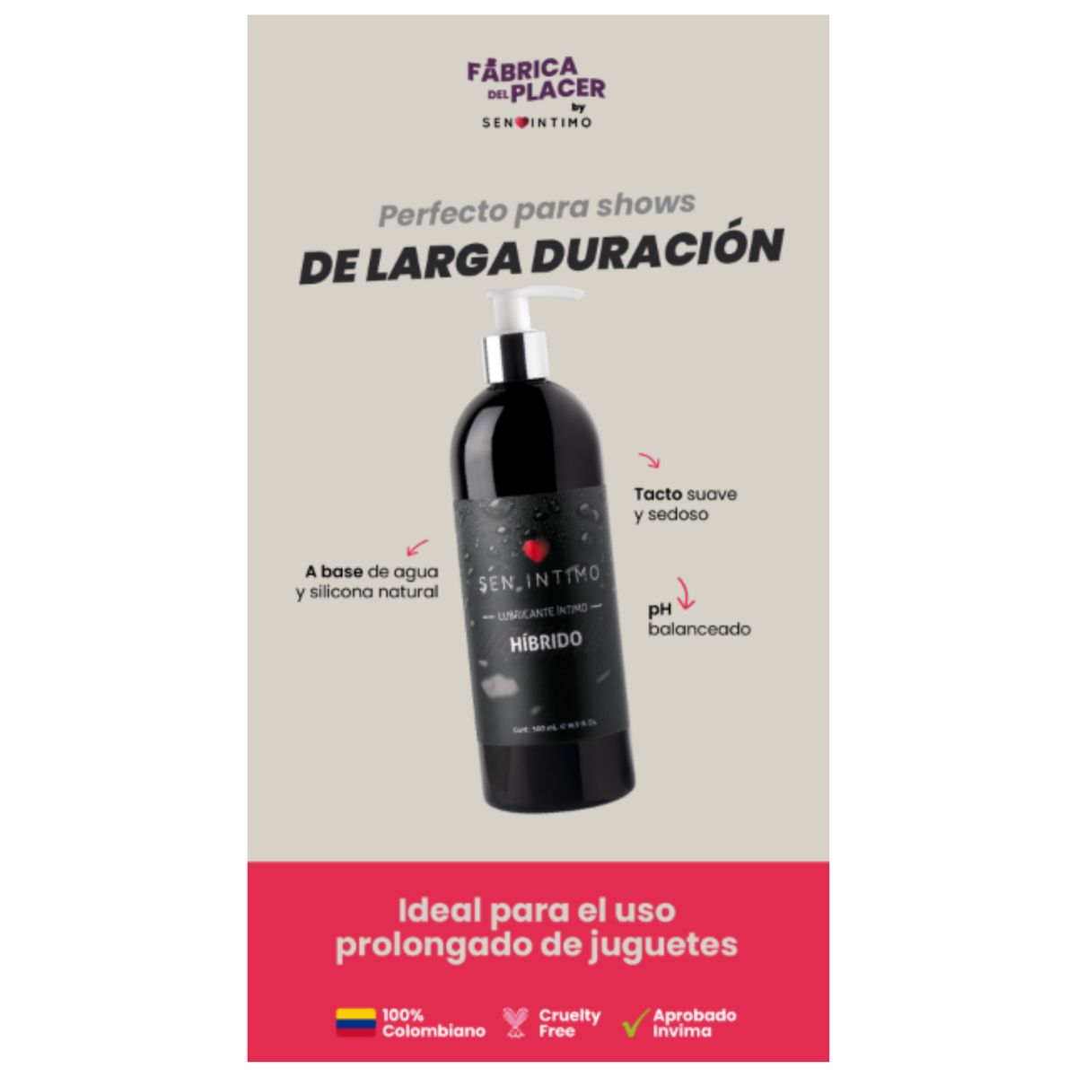 SEN INTIMO - Lubricante Intimo Sen Intimo Hibrido x 500 silicona y agua