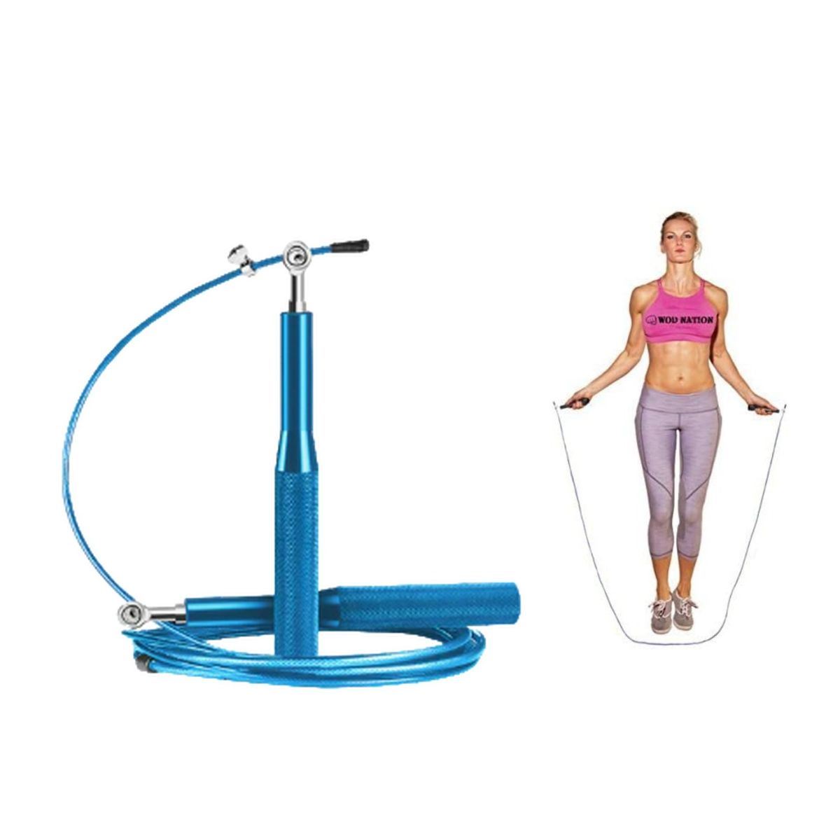 SPORT FITNESS - Lazo Para Salto De Aluminio Azul Alta Velocidad