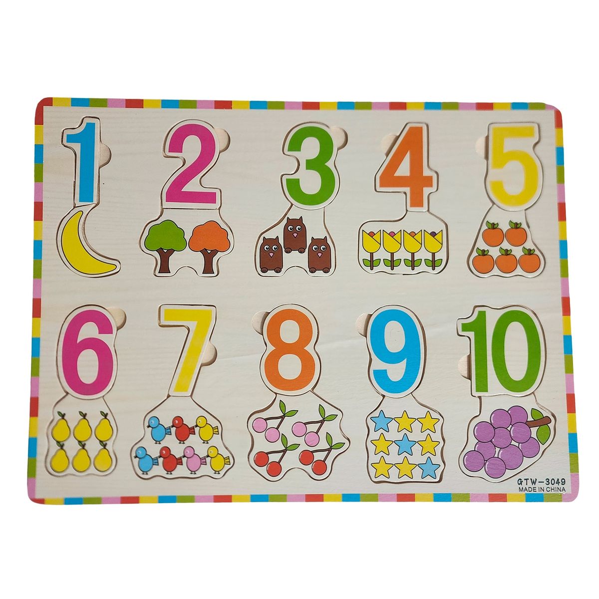 GENERICO - Juego De Mesa Encastre Madera Numeros Aprendizaje Niños