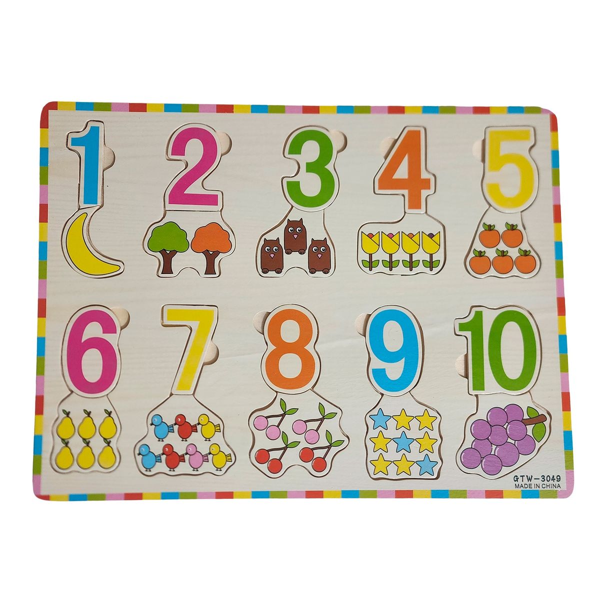 GENERICO - Juego De Mesa Encastre Madera Numeros Aprendizaje Niños