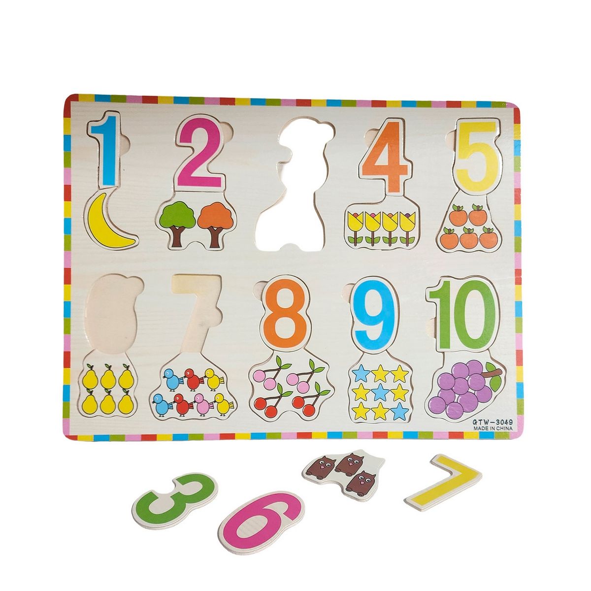 GENERICO - Juego De Mesa Encastre Madera Numeros Aprendizaje Niños