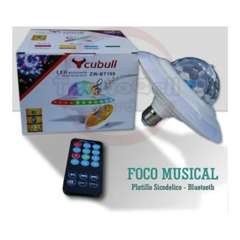 GENERICO - Bombillo Parlante Con Luz Led Bluetooth + Control Remoto
