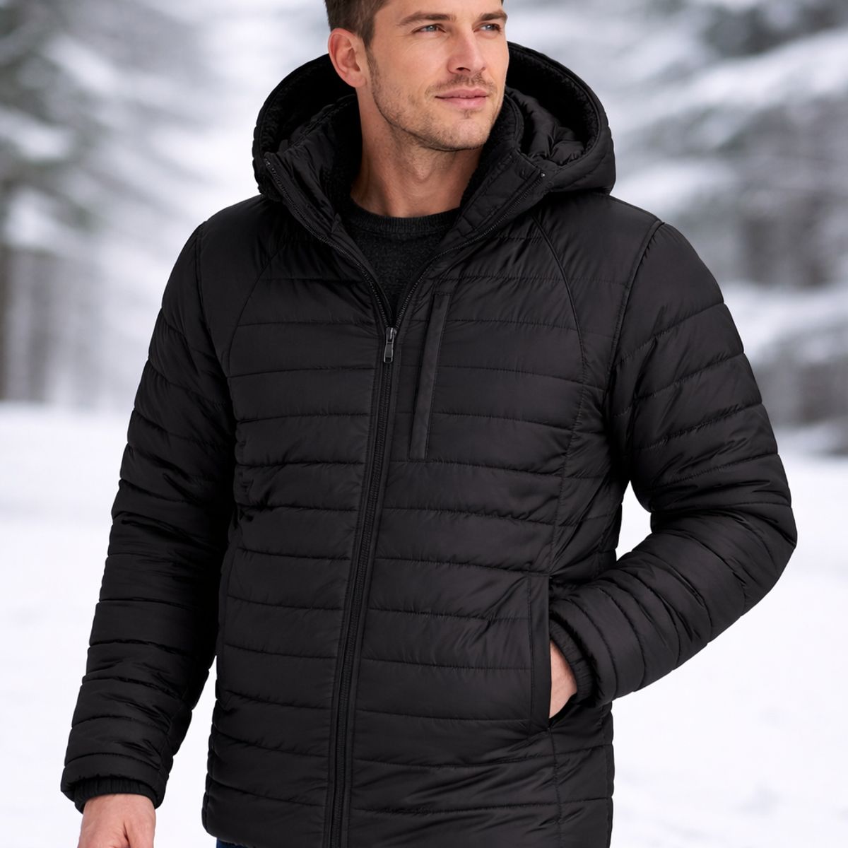CAELI - chaqueta hombre ovejera lluvia frio semi impermeable REF roca
