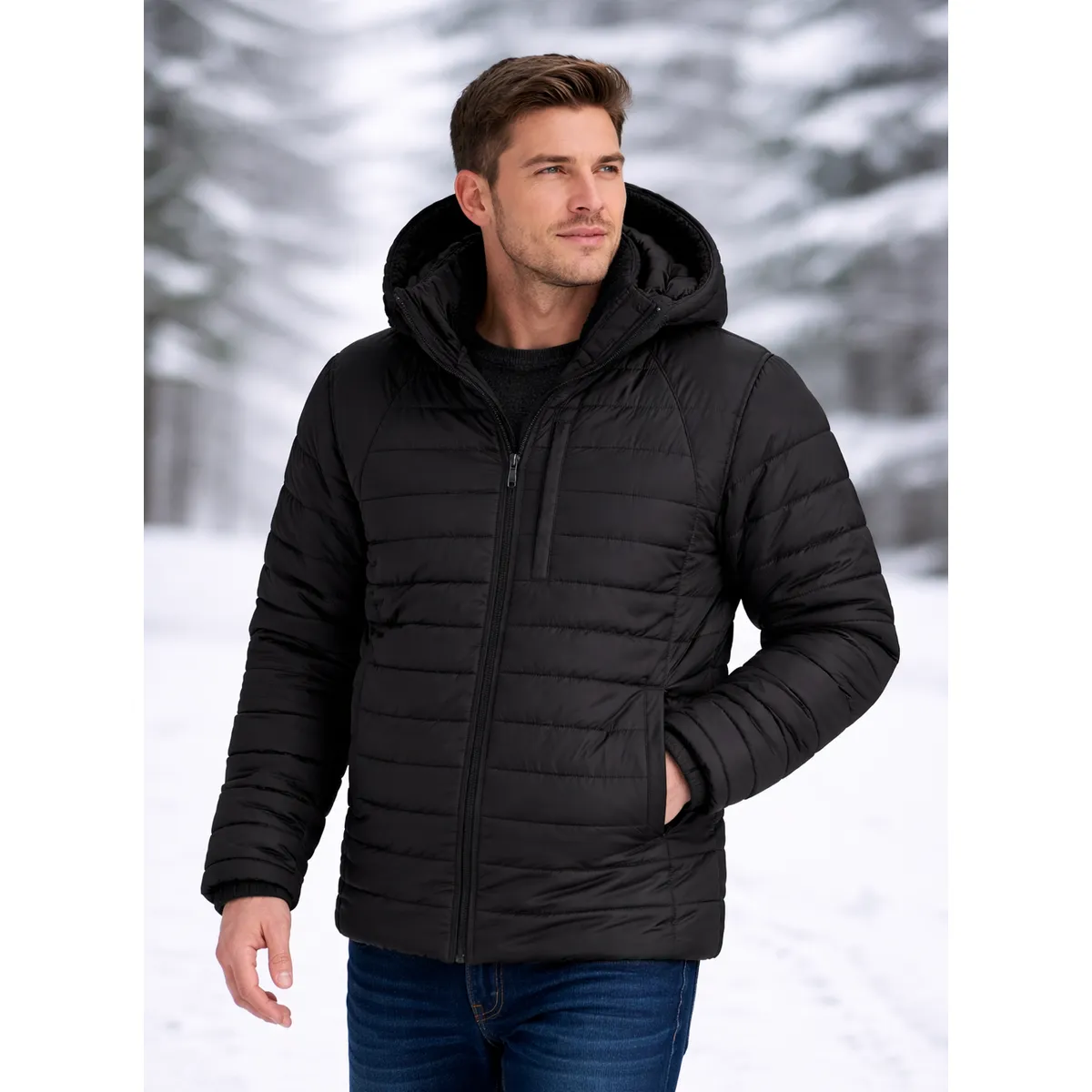 CAELI - chaqueta hombre ovejera lluvia frio semi impermeable REF roca