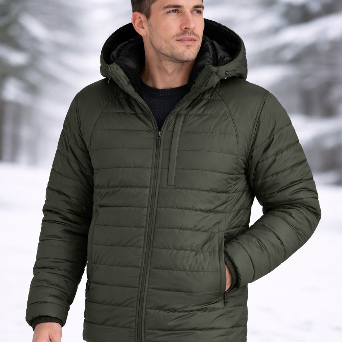 CAELI - chaqueta hombre ovejera lluvia frio semi impermeable REF roca