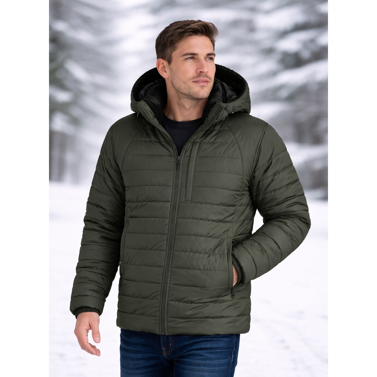 CAELI - chaqueta hombre ovejera lluvia frio semi impermeable REF roca