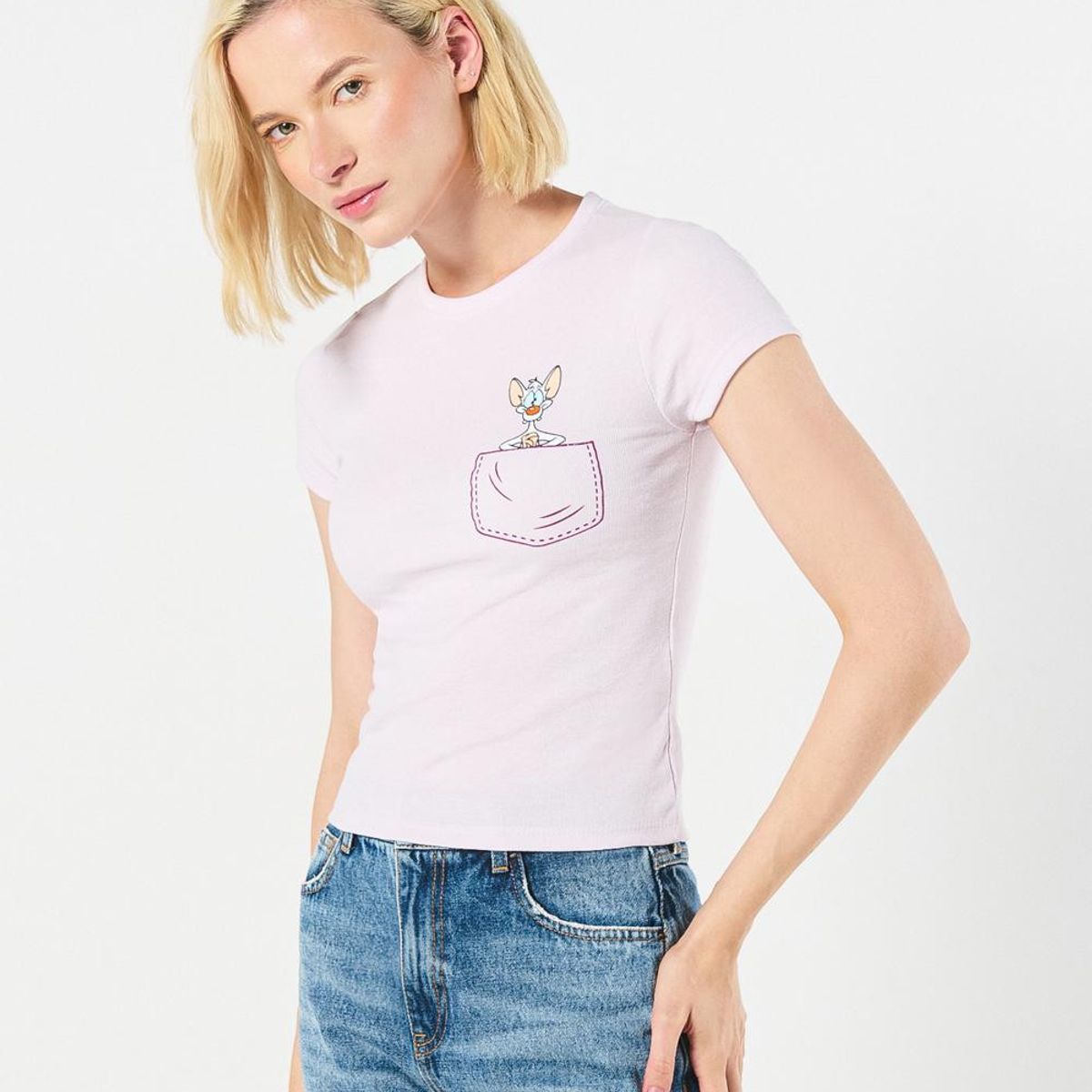 KOAJ - KOAJ Camiseta lila clara en rib manga corta de Pinky y Cere Mujer