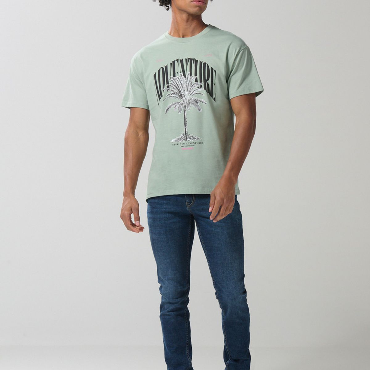 KOAJ - KOAJ Camiseta en algodón unicolor con texto y manga corta Hombre