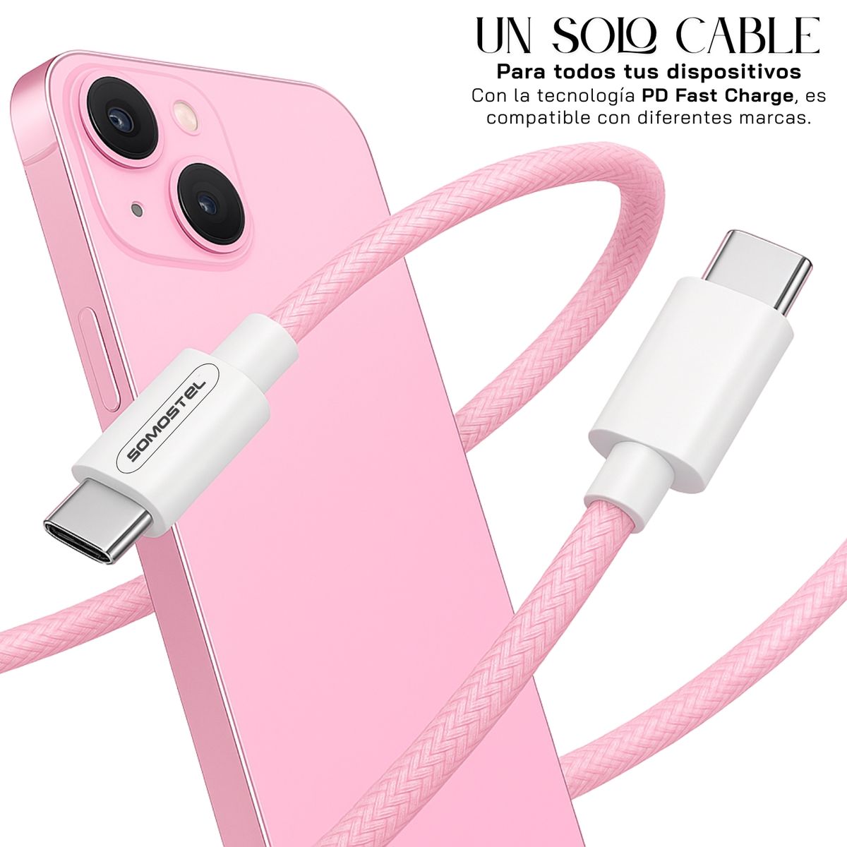 TECH - Cargador Tipo C Cable Carga Rápida Usb-c 60w 12m 480mbps