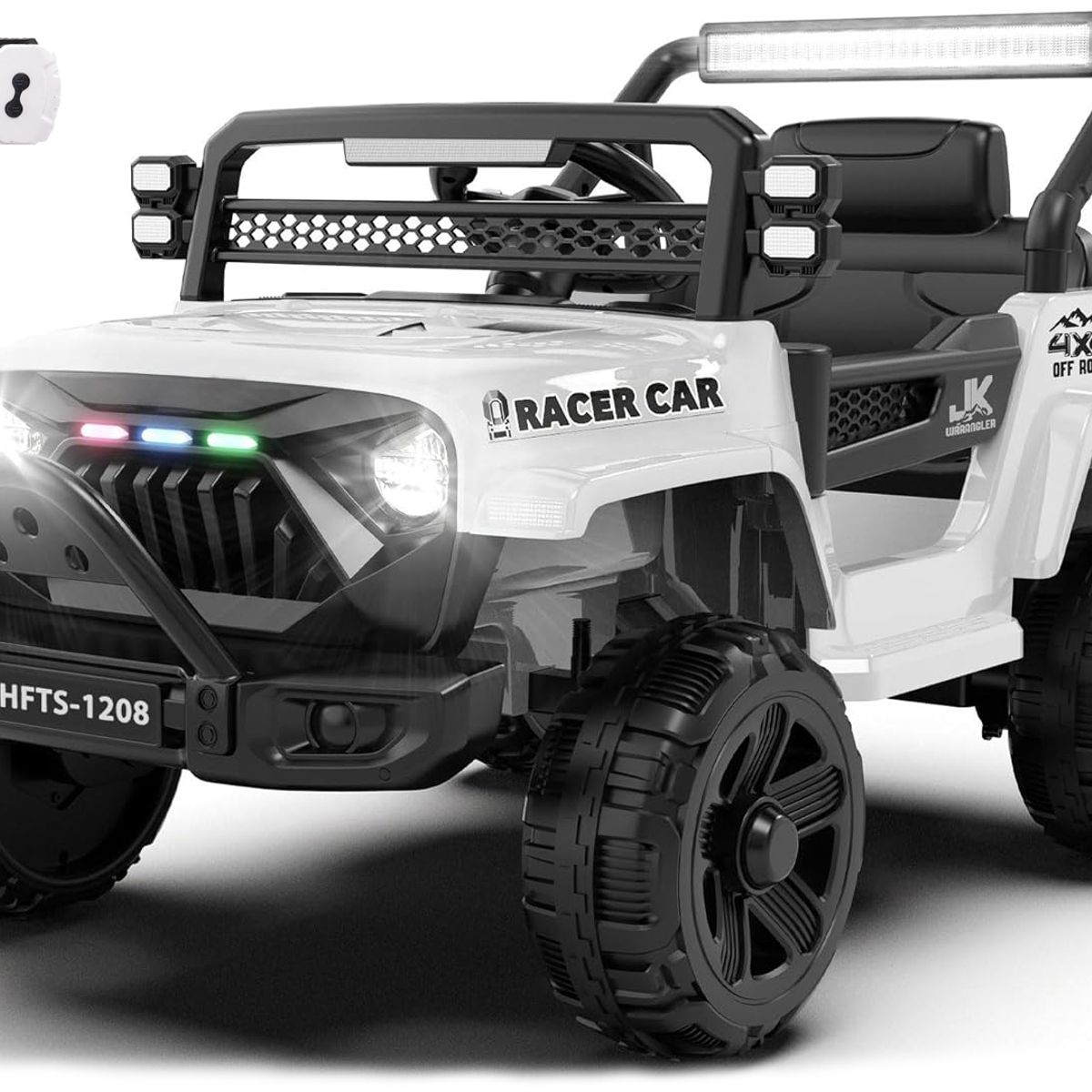 BEBESUNITA - Carro Moto Electricos 4x4 Llanta Caucho 12v Control - Blanco