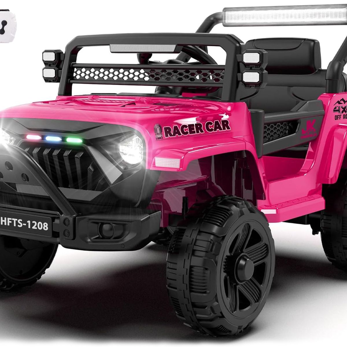BEBESUNITA - Carro Moto Electricos 4x4 Llanta Caucho 12v Control - Fucsia