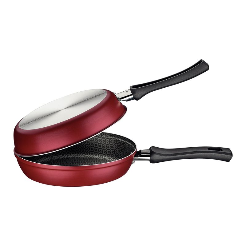 TRAMONTINA - Omeletera Tramontina Loreto en Aluminio con Revestimiento Interno Antiadherente Starflon Max con Mangos Baquelita 20 cm Rojo