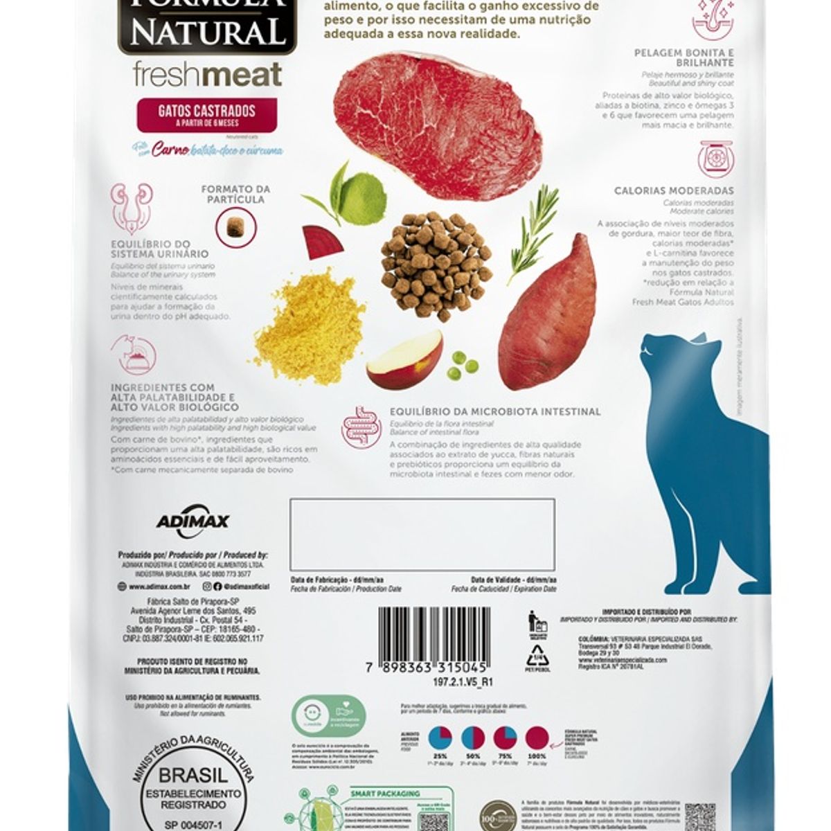 CATLIKE - Alimento Formula Natural Fresh Meat Gato Adulto Castrado 1kg
