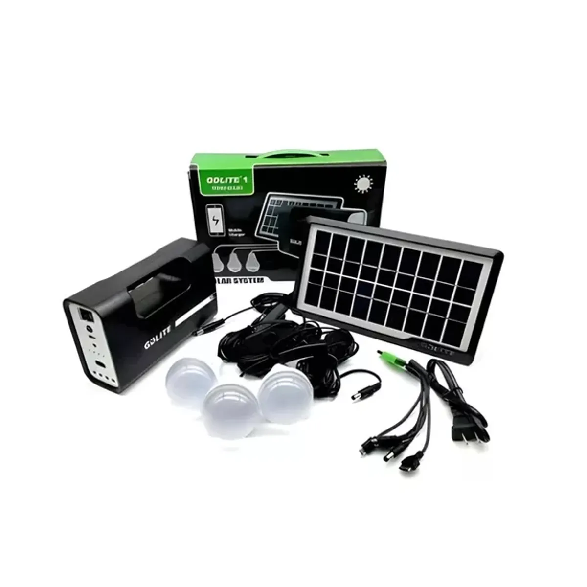 GENERICO - Kit Panel Solar Camping 3 Bombillas Usb Linterna Gdlite