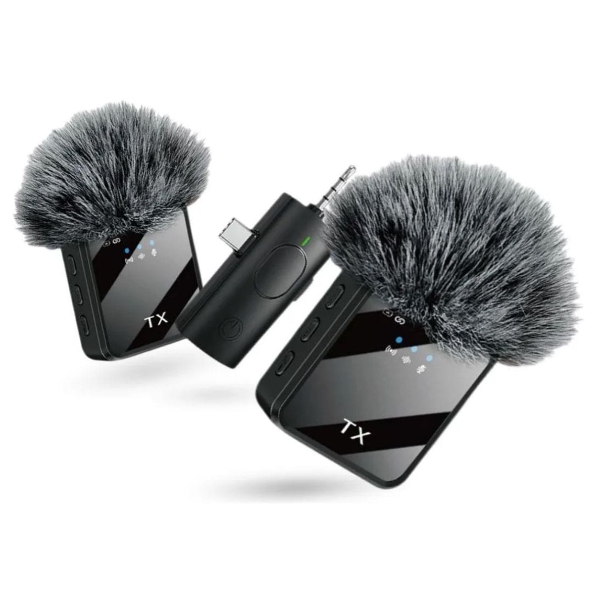 INNOVA - Micrófono Solapa Doble Inalámbrico Profesional Tipo C Ip Jack Reducción De Ruido Y 20m