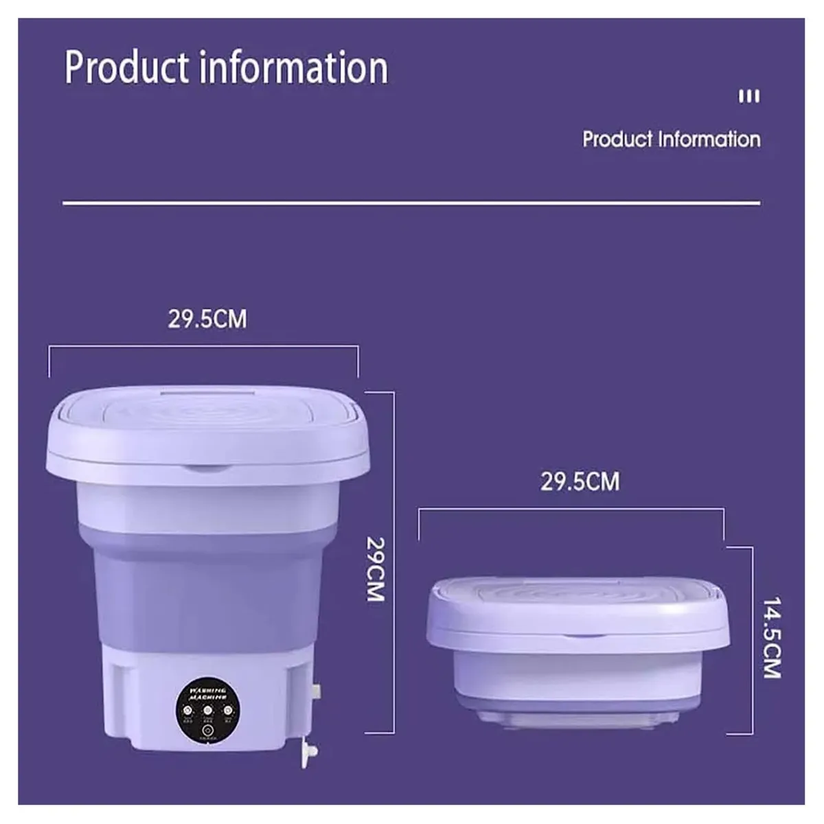 GENERICO - Lavadora Portátil Mini 9 Litros,Secadora Giratoria