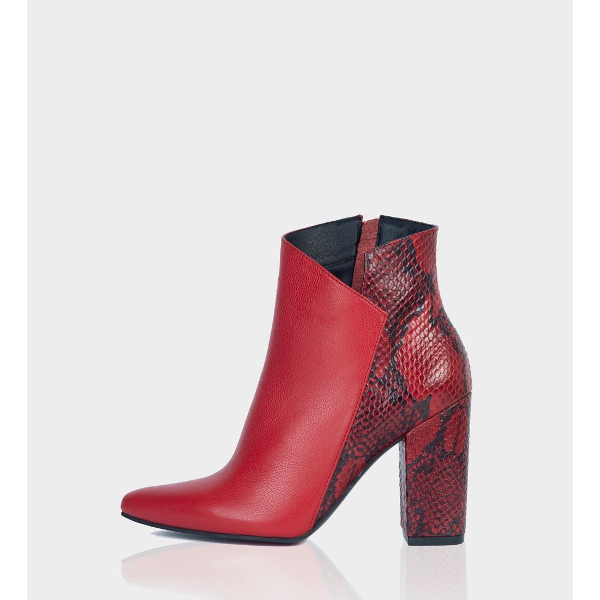 STIVALI - Botin Mahon Cuero Piton x Napa Rojo