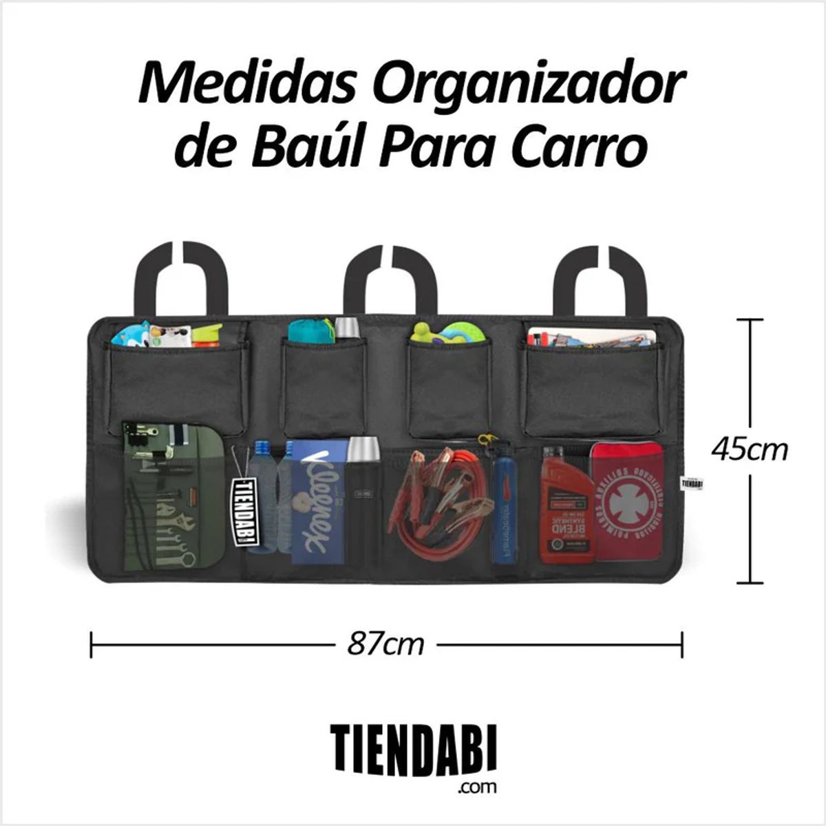 GENERICO - Organizador De Baúl Maletero Para Carro 87cm Negro