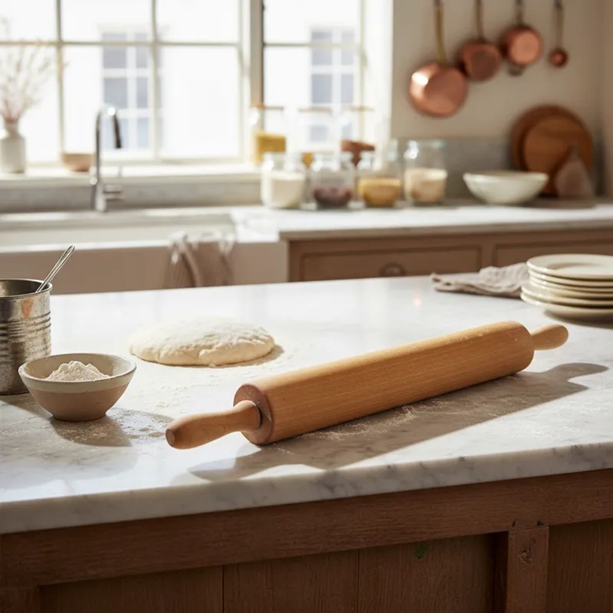 EPPICOTISPAI - Rodillo Grande De Madera Para Amasar 46×41 Cm Eppicotispai