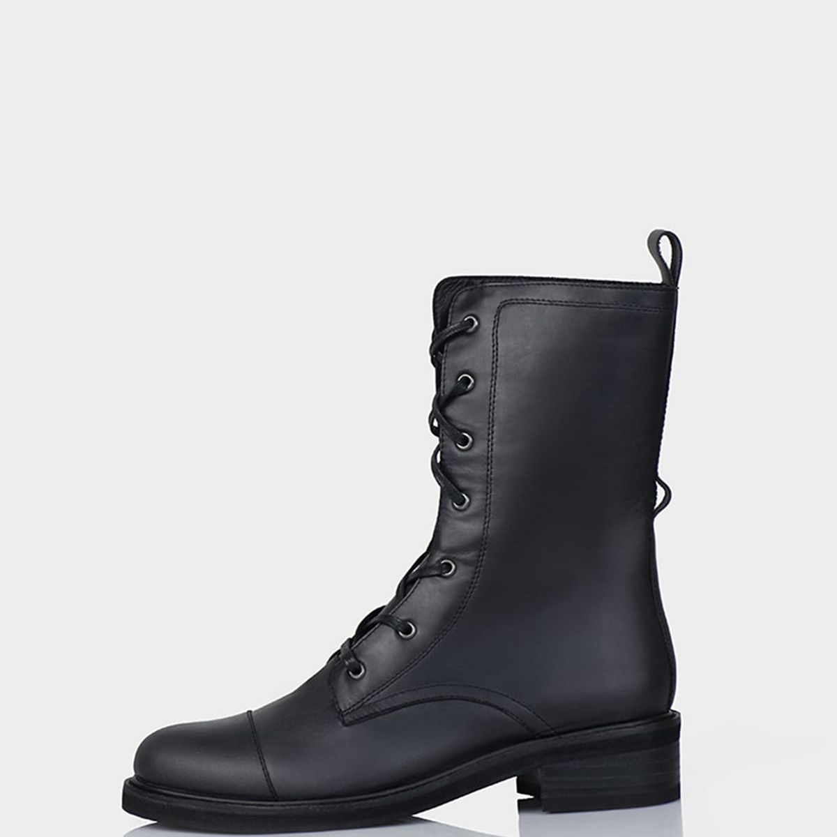 STIVALI - Bota Militar Cuero Ceranil Negra